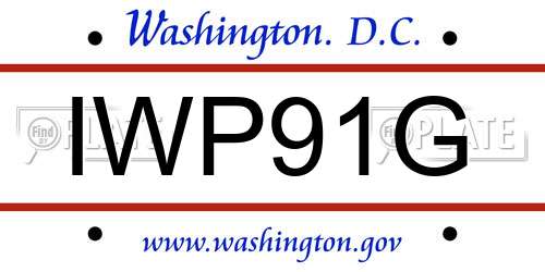 IWP91G District Of Columbia License Plate