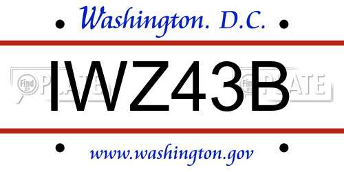IWZ43B District Of Columbia License Plate
