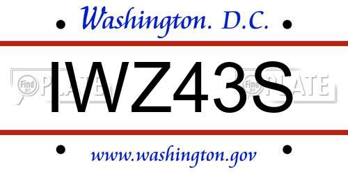 IWZ43S District Of Columbia License Plate