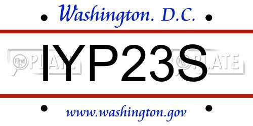 IYP23S District Of Columbia License Plate