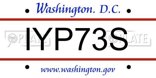IYP73S District Of Columbia License Plate