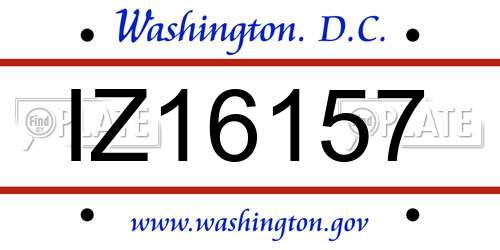 IZ16157 District Of Columbia License Plate