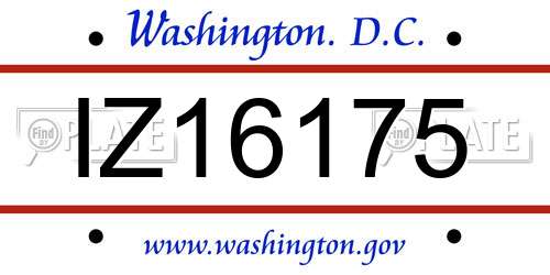 IZ16175 District Of Columbia License Plate