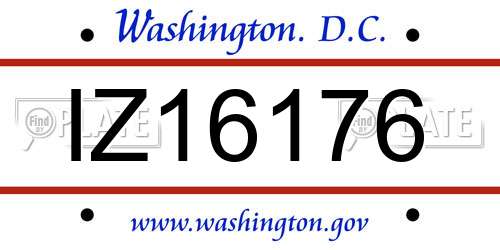 IZ16176 District Of Columbia License Plate