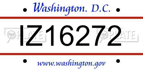 IZ16272 District Of Columbia License Plate
