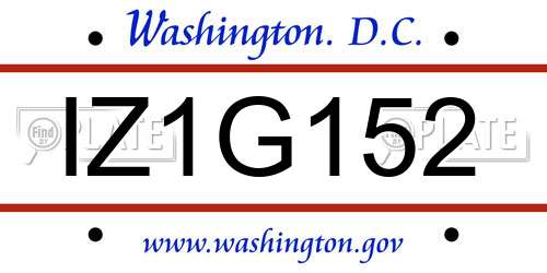 IZ1G152 District Of Columbia License Plate