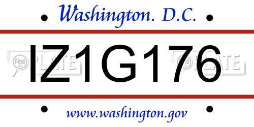 IZ1G176 District Of Columbia License Plate