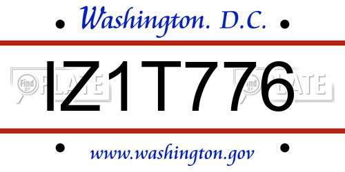 IZ1T776 District Of Columbia License Plate