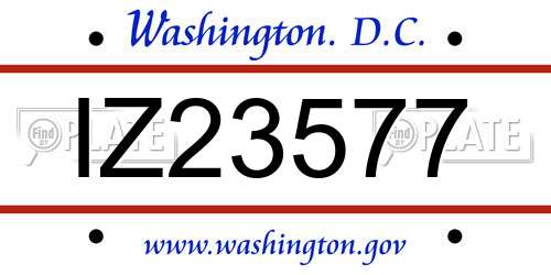IZ23577 District Of Columbia License Plate