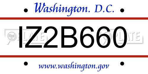 IZ2B660 District Of Columbia License Plate