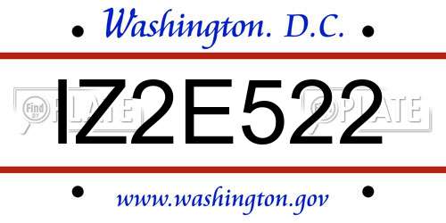 IZ2E522 District Of Columbia License Plate