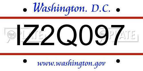 IZ2Q097 District Of Columbia License Plate