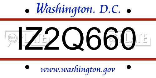 IZ2Q660 District Of Columbia License Plate