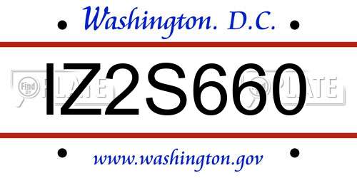 IZ2S660 District Of Columbia License Plate