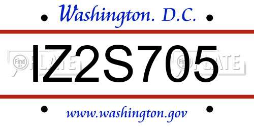 IZ2S705 District Of Columbia License Plate