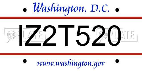 IZ2T520 District Of Columbia License Plate