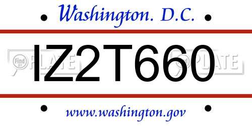 IZ2T660 District Of Columbia License Plate