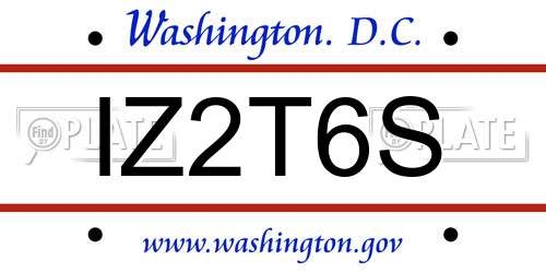IZ2T6S District Of Columbia License Plate