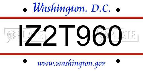 IZ2T960 District Of Columbia License Plate