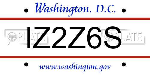 IZ2Z6S District Of Columbia License Plate