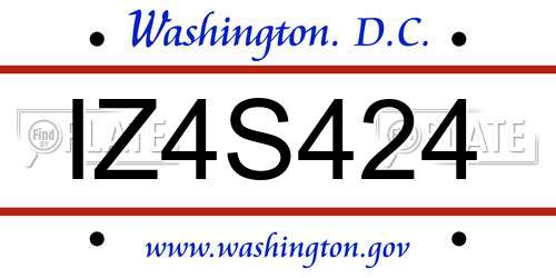 IZ4S424 District Of Columbia License Plate