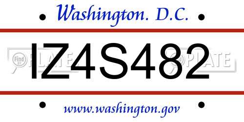 IZ4S482 District Of Columbia License Plate