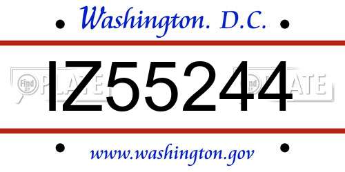IZ55244 District Of Columbia License Plate