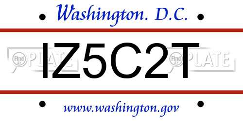 IZ5C2T District Of Columbia License Plate