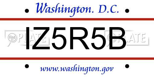 IZ5R5B District Of Columbia License Plate