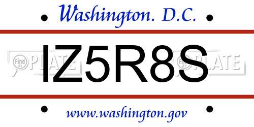 IZ5R8S District Of Columbia License Plate
