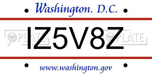 IZ5V8Z District Of Columbia License Plate