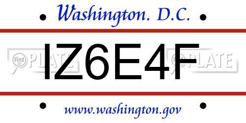 IZ6E4F District Of Columbia License Plate