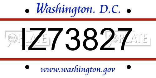 IZ73827 District Of Columbia License Plate