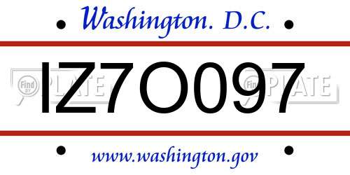 IZ7O097 District Of Columbia License Plate