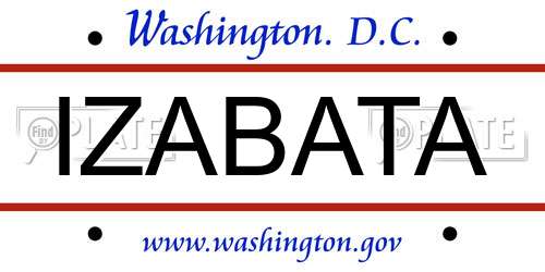 IZABATA District Of Columbia License Plate