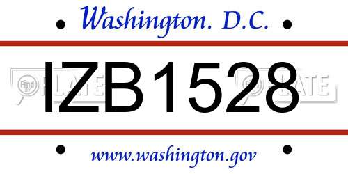 IZB1528 District Of Columbia License Plate