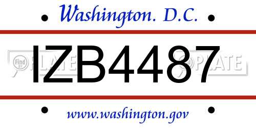 IZB4487 District Of Columbia License Plate