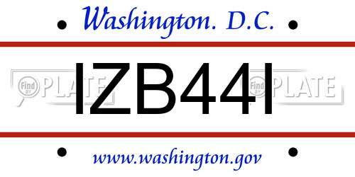 IZB44I District Of Columbia License Plate