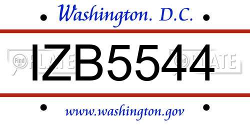 IZB5544 District Of Columbia License Plate