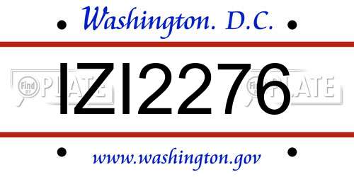 IZI2276 District Of Columbia License Plate