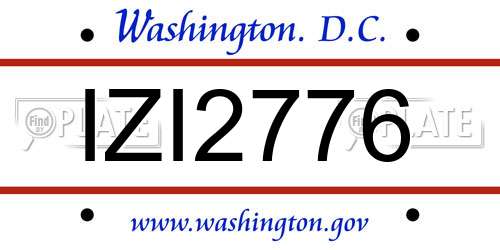 IZI2776 District Of Columbia License Plate