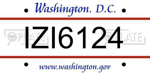IZI6124 District Of Columbia License Plate