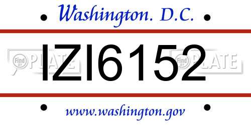 IZI6152 District Of Columbia License Plate