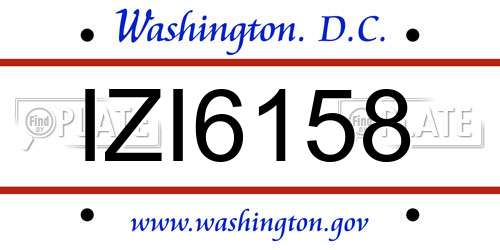 IZI6158 District Of Columbia License Plate