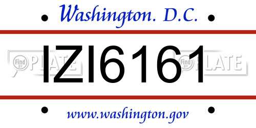 IZI6161 District Of Columbia License Plate