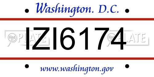 IZI6174 District Of Columbia License Plate