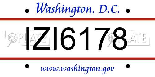 IZI6178 District Of Columbia License Plate