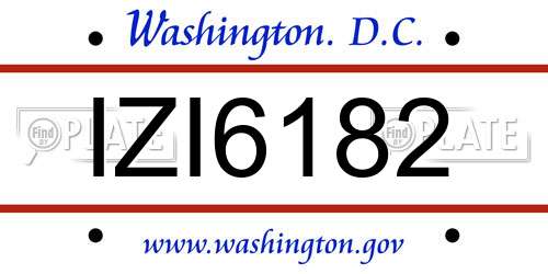 IZI6182 District Of Columbia License Plate