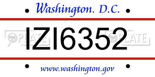 IZI6352 District Of Columbia License Plate