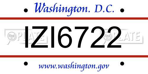 IZI6722 District Of Columbia License Plate